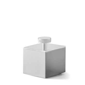 3SC Metal Quadra Баночка универсальная, 7х7хh8см, с крышкой, настольная, цвет: белый матовый ME46ABO