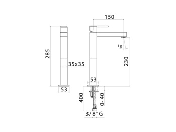 Смеситель для раковины Mamoli Feel 4846S140D10K черный