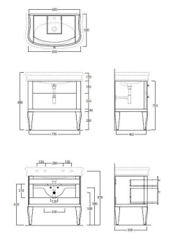 Тумба под раковину напольная Simas Lante LAM90 nero 82x75 см черный
