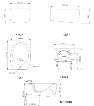Биде подвесное GSG Ceramic Design Touch TOBISO000 белый глянцевый