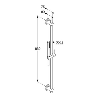 Kludi Nova Fonte Classic Душевой гарнитур H=900 мм, микрофон, 1 режим, 15 л/мин
