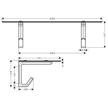 Axor Universal Полотенцедержатель-полка, цвет: хром 42842000