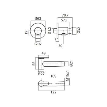 Гигиенический душ QuadroDesign Shower Accessories Гигиенический душ цвет Brushed Stainless Steel ID022AS