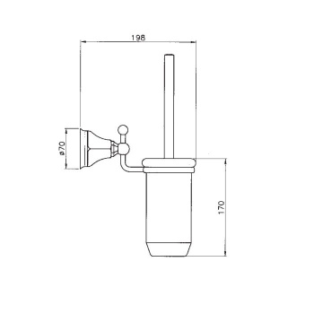 Ершик для унитаза подвесной Nicolazzi Teide золото/белый 1490GO05