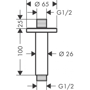 Кронштейн для верхнего душа Hansgrohe Vernis Blend 27804670, матовый чёрный