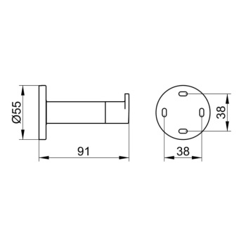 Крючок Keuco Plan 14911010000 с упором для дверцы, черный\хром