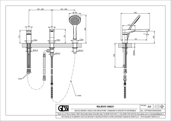 Смеситель на борт ванны Gessi Rilievo 59037.299 Matte Black