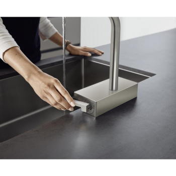 Смеситель для кухни hansgrohe Aquno Select M81, 250, 2jet 73836800 с вытяжным душем сталь