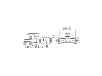 Смеситель для ванной с душевым гарнитуром Mamoli SMILE 1352FB680021
