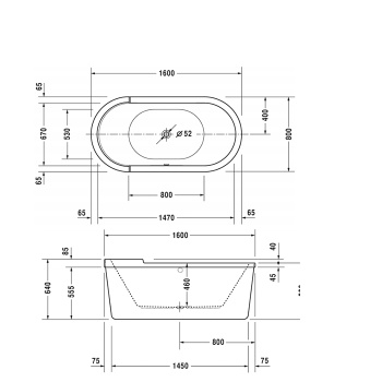 Акриловая ванна Duravit Starck Bathtubs 160x80 700409000000000
