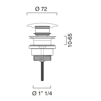 Слив для раковины Catalano с переливом, цвет белый глянцевый керамика 9050300001/9050400001
