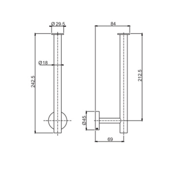 Держатель для т/б. Fima Carlo Frattini Spillo Steel подвесной, нержавеюшая сталь F6095/2INOX