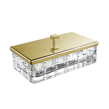 3SC Palace Коробочка универсальная, 23х12,5хh10см, с крышкой, настольная, цвет: Rosa хрусталь/золото 24к. Lucido PA78AROGD