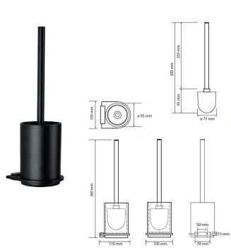 Ёршик для унитаза Bemeta Galla 108113010 черный матовый