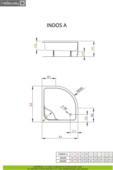 Душевой поддон Radaway Indos A 800 SIA8080-01