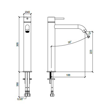 Смеситель для раковины Almar E214002.CR хром