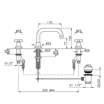 Смеситель для раковины Nicolazzi M.croce 2218CR27 хром