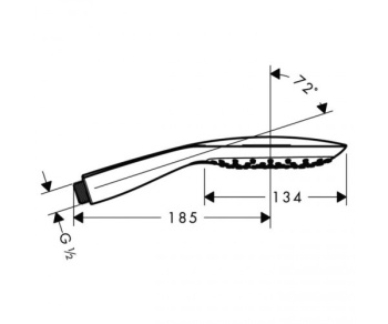 Ручной душ, Hansgrohe, EcoSmart, 150, цвет-белый/хром