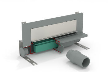 Душевой трап OMP Tea Intramura 975.101.8  35 см пристенный хром