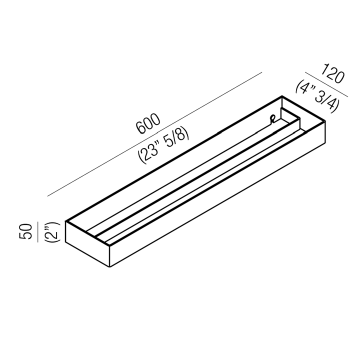 Полотенцедержатель Agape 369 двойной, 60см, подвесной, глянец A369209A