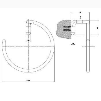 Полотенцедержатель Gessi Goccia 38109.079 Белый/Черный