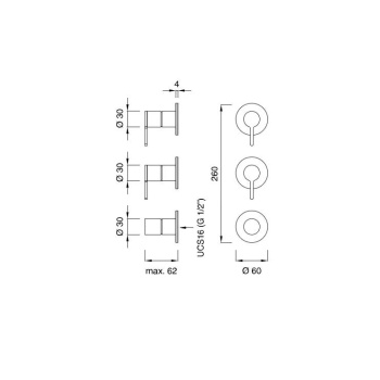 Cмеситель для душа CEA Design Innovo INV 72 S с термостатом сталь