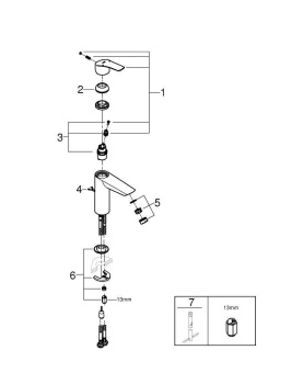 Cмеситель для раковины Grohe Eurosmart 23323003 хром