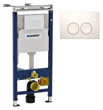 Инсталляция для унитаза Geberit Duofix 458.122.11.1 с белой клавишей