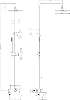 Душевая стойка Paffoni BLU ZCOL632NO, чёрный