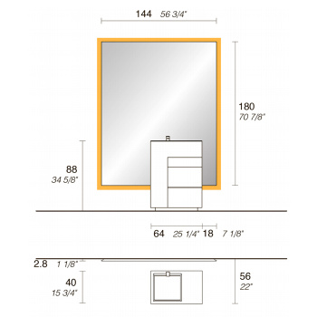 Зеркало Noorth Milldue Edition Touch VETRA 144хh180см с 4-х сторонней светодиодной подсветкой, 2292