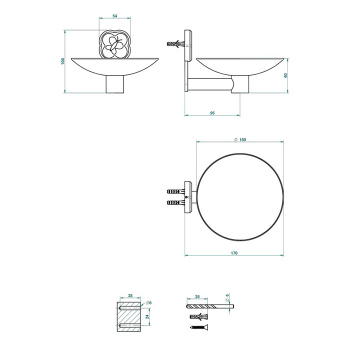 Мыльница подвесная THG Capucine Vert Decor Platine A7E-A02-546GM хром