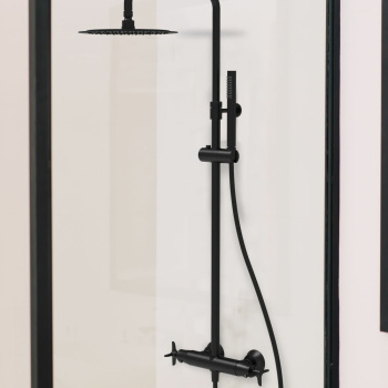 Душевая система Ramonsoler Adagio термостатическая без излива с регулировкой высоты черный 915411RM300NM