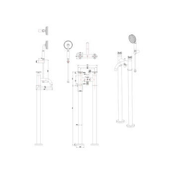 Трубы для напольного монтажа смесителя Burlington RIV15 GOLD золото