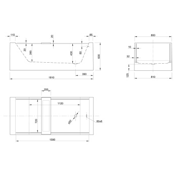 Акриловая ванна KNIEF Look 180x80 0100-250