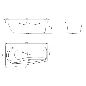 Стальная ванна Bette Luna 170x75 2760-000 PLUS