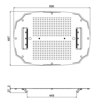 Встраиваемая в потолок душевая система Carimali Mydream Colonial 700x500 484форсунки,4 форсунки с функциями+ хромотер., хром 23071XN/S-CRX