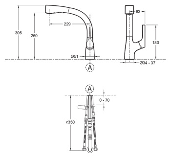 Смеситель для кухонной мойки Jacob Delafon Elate E13963-CP