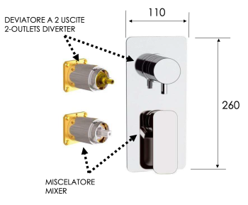 Смеситель для душа Daniel Tiara TA612D3KBDP золото брашированное