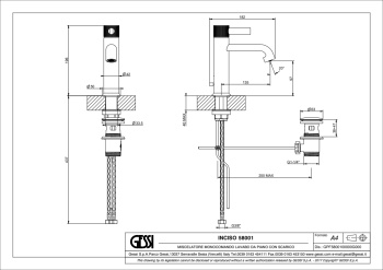 Смеситель для раковины Gessi Inciso 58001.187 бронза
