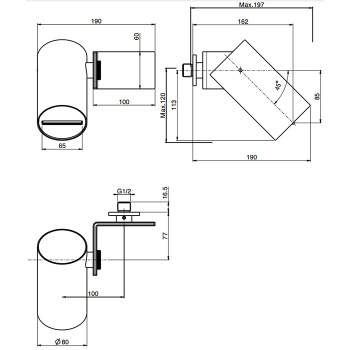 Верхний душ Fima Carlo Frattini Soffioni 8, настенный, чёрный матовый F5915NS