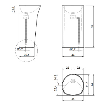 Раковина Antonio Lupi Rilievo 44х44х85, без отв., Pietra Luna А0002423831