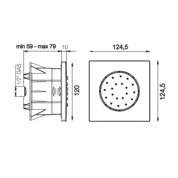 Форсунка для душа Fima Carlo Frattini Wellness встраиваемая, поворотная, хром F2427CR