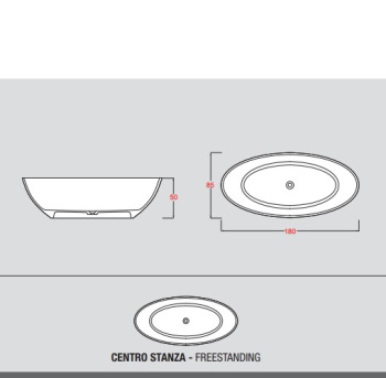 Ванна из искусственного камня Gruppo Treesse Camelia 180x85 V047FU