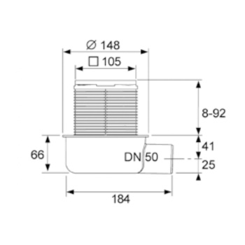 Трап низкий горизонтальный Tece 3601050 сталь