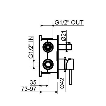Встраиваемый Plumberia Selection BOX есителя для душа на 2-3 вых., INT9036