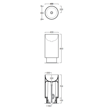 Раковина напольнаясм Simas Po-mo PO08bi белый