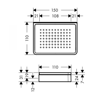 Мыльница/полка Axor Universal Softsquare 15см 42803000 хром