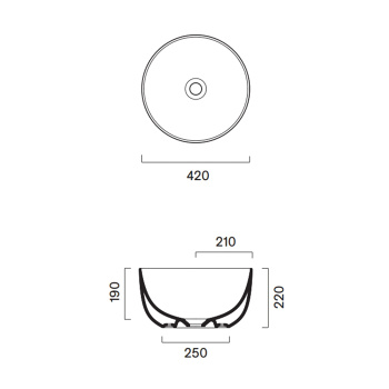 Раковина Catalano Sfera 42 h22 накладная, без отв, Комплектa Satinato 523420031