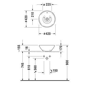 Раковина Duravit Bacino 325420000