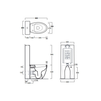 Бачок для унитаза CT 09 bia белый